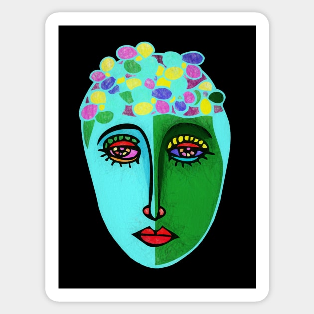 The Flower Girl Sticker by RockettGraph1cs